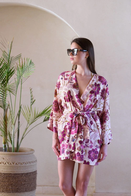 kimono krótkie z paskiem