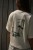 pudełkowy t-shirt, off-white, ecru, kremowy, krótki szeroki rękaw, bawełna, piękny autorski nadruk palm